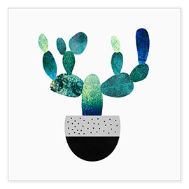 Plakat  Cactus blue - Elisabeth Fredriksson