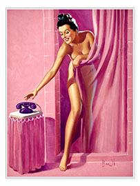 Plakat  Brunette in Shower - Al Buell