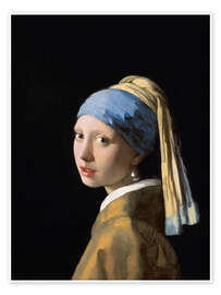 Plakat  Pigen med perleøreringen - Jan Vermeer