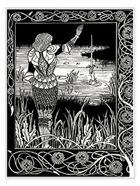 Plakat  How Sir Bedivere Cast the Sword Excalibur into the Water - Aubrey Vincent Beardsley