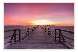Plakat Long jetty at the beach of St. Peter Ording