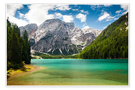 Plakat Lake Braies in South Tyrol , Lago di Braies