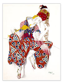 Plakat  Costume Study for Vaslav Nijinsky in La Péri - Leon Nikolajewitsch Bakst