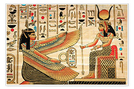 Plakat  Papyrus med egyptiske tegn