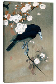 Lærredsbillede  Crow and Cherry Blossoms - Ohara Koson