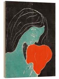 Print på træ  Hjertet - Edvard Munch