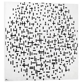 Print på skumplade  Komposition i linje, anden stadium - Piet Mondriaan