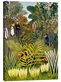 Lærredsbillede  Monkeys and Parrot in the Virgin Forest - Henri Rousseau