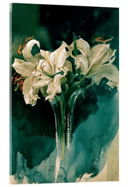Akrylbillede  White Lilies - Anders Leonard Zorn