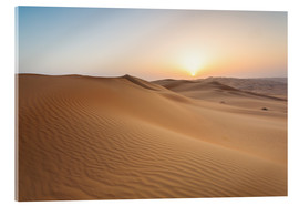 Akrylbillede  Sunrise over sand dunes, empty quarter desert, Abu Dhabi, Emirates - Matteo Colombo