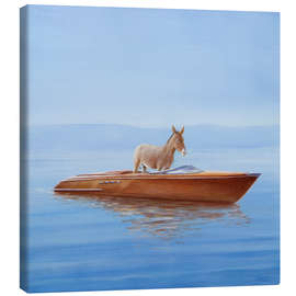 Lærredsbillede  Donkey in a boat - Lincoln Seligman