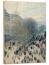 Print på træ  Boulevard des Capucines i sne - Claude Monet