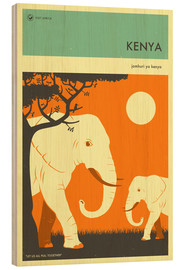 Print på træ  Kenya - Jazzberry Blue