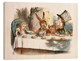 Print på træ  Alice's mad tea party - John Tenniel