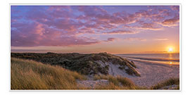 Plakat Sunset beach at Zeeland the Netherlands