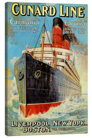 Lærredsbillede  Cunard Line - Liverpool, New York, Boston - Edward Wright