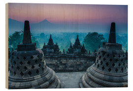 Print på træ  Borobudur temple, Java