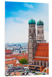 Print på skumplade  Towers of Frauenkirche in Munich