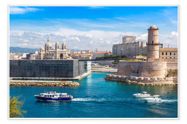 Plakat  Old port in Marseille
