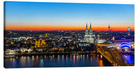 Lærredsbillede  Colorful Cologne skyline at night