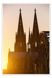 Plakat  Sunset behind the Cologne Cathedral