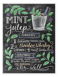 Plakat  Mint Julep opskrift (engelsk) - Lily &amp; Val