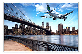 Plakat  Fly, der flyver over New York City