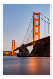 Plakat  ?San Francisco Golden Gate Bridge at sunset