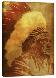 Lærredsbillede  Native American retro