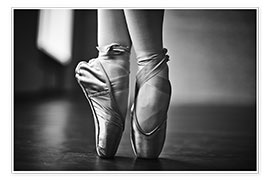 Plakat  Ballerina fødder under prøven