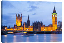 Lærredsbillede  Big Ben og Westminster Bridge, London