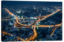Lærredsbillede  Aerial view of Bangkok at night - Jan Christopher Becke