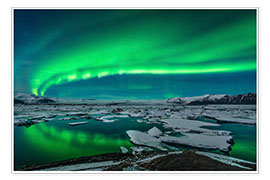 Plakat  Aurora borealis, Jokulsarlon - John Davis