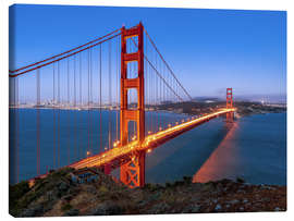 Lærredsbillede  Night shot of the Golden Gate Bridge in San Francisco California, USA - Jan Christopher Becke