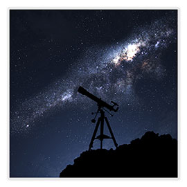 Plakat  Silhouette of a Telescope