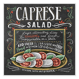 Plakat Caprese salat opskrift (engelsk)