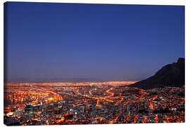 Lærredsbillede  Cape Town at night, South Africa - wiw