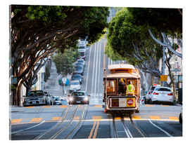 Akrylbillede  Cable tram in a street of San Francisco, California, USA - Matteo Colombo