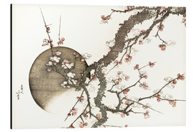 Print på aluminium  Plum Blossoms and Moon - Katsushika Hokusai