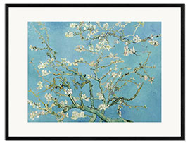 Kunsttryk i ramme  Grene med mandelblomster - Vincent van Gogh
