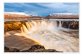 Plakat Iceland waterfall