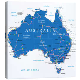 Lærredsbillede  Australia - Political Map