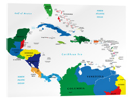 Akrylbillede  Latin America - Political Map