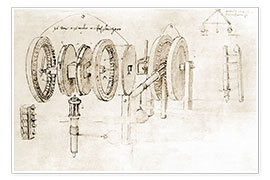 Plakat  Mechanical design - Leonardo da Vinci