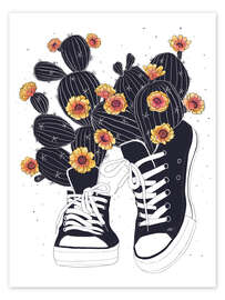 Plakat  Sneakers med kaktus - Valeriya Korenkova