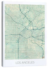 Lærredsbillede  Los Angeles Map Blue - Hubert Roguski