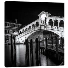 Lærredsbillede  VENICE Rialto Bridge at Night - Melanie Viola