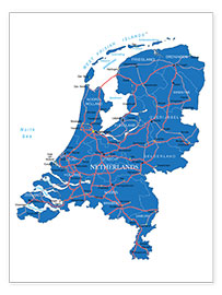 Plakat Map Netherlands