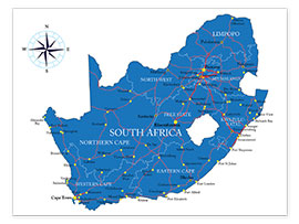 Plakat  Karte Südafrika
