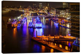 Lærredsbillede  Hamburg - View from Elbphilharmonie in den Hafen - Sabine Wagner